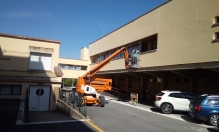 Trabajos en Fachada hospital de Leza