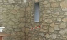 Detalle del interior, limpieza y rejunteado piedra